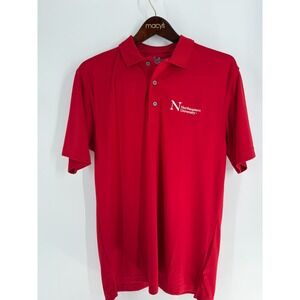 Oxford America Northeastern University Collared Pullover Polo Shirt Red Size S